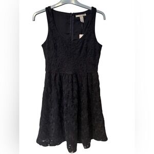 Banana Republic Black Sleeveless V-Neck Mini Sundress 77% Cotton 23% Nylon